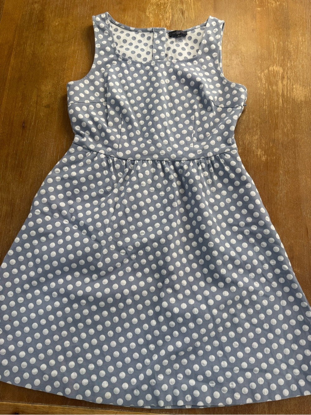The Limited Light Blue and White Polka Dot Sleeveless Dress